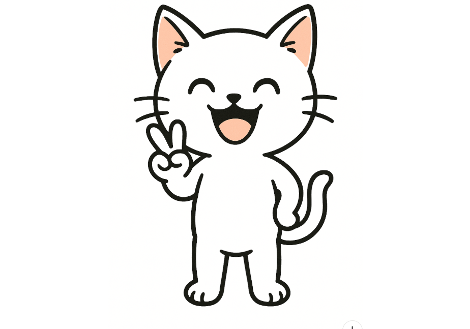 プロンプトで「怒ってる」と指示したが、笑顔でピースしているコハクの画像